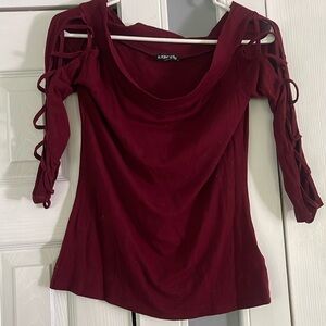 Express lace panel sleeve top size M